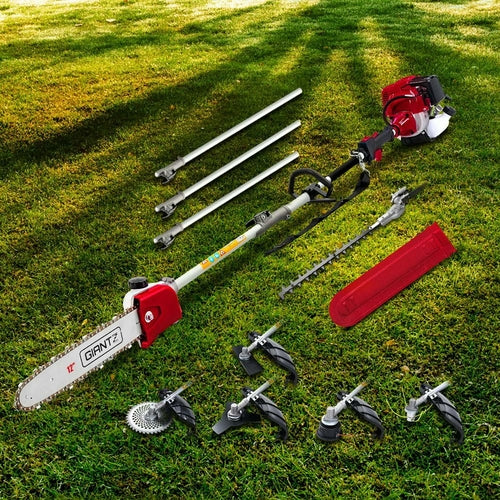 Giantz 4-STROKE Pole Chainsaw Brush Cutter Hedge Trimmer Saw Multi