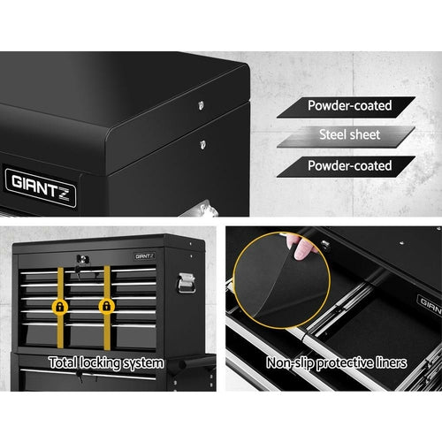 Giantz 16 Drawer Tool Box Cabinet Chest Trolley Toolbox Garage Storage