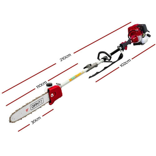 Giantz 4-STROKE Pole Chainsaw Brush Cutter Hedge Trimmer Saw Multi
